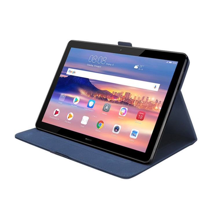 Horizontal Flip Double Holder Leather Case for Huawei MediaPad T5 10.1, with Card Slots & Photo Frame & Pen Slot