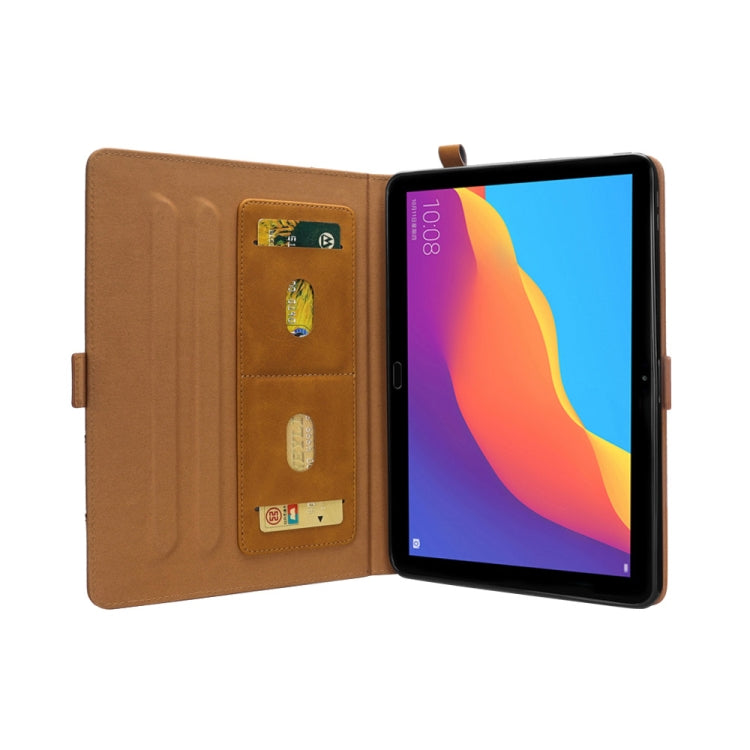 Horizontal Flip Double Holder Leather Case for Huawei MediaPad T5 10.1, with Card Slots & Photo Frame & Pen Slot