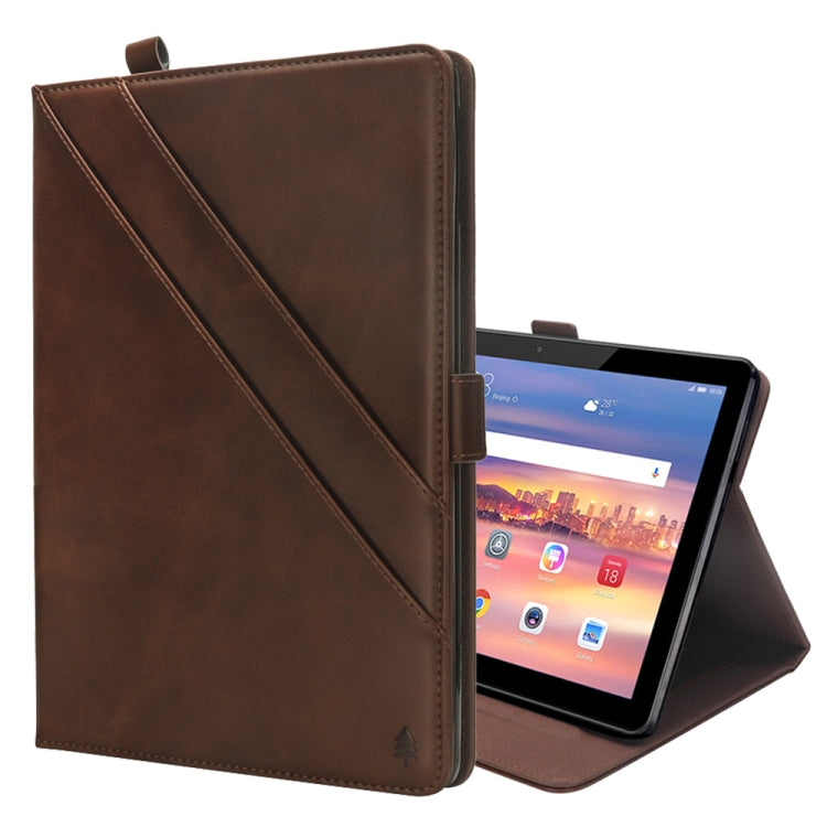 Horizontal Flip Double Holder Leather Case for Huawei MediaPad T5 10.1, with Card Slots & Photo Frame & Pen Slot