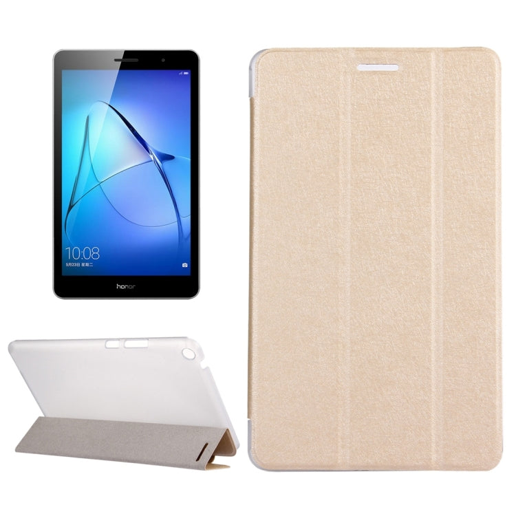 For Huawei  MediaPad T3 8 inch Silk Texture Horizontal Flip Leather Case with 3-folding Holder