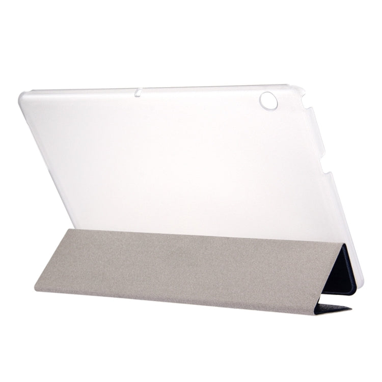 For Huawei  MediaPad T3 10 9.6 inch Silk Texture Horizontal Flip Leather Case with 3-folding Holder
