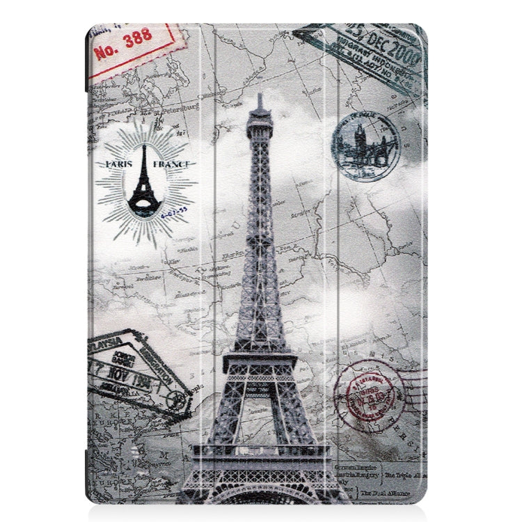 Retro Tower Pattern Horizontal Flip PU Leather Case for Lenovo Tab E10 X104, with Three-folding Holder