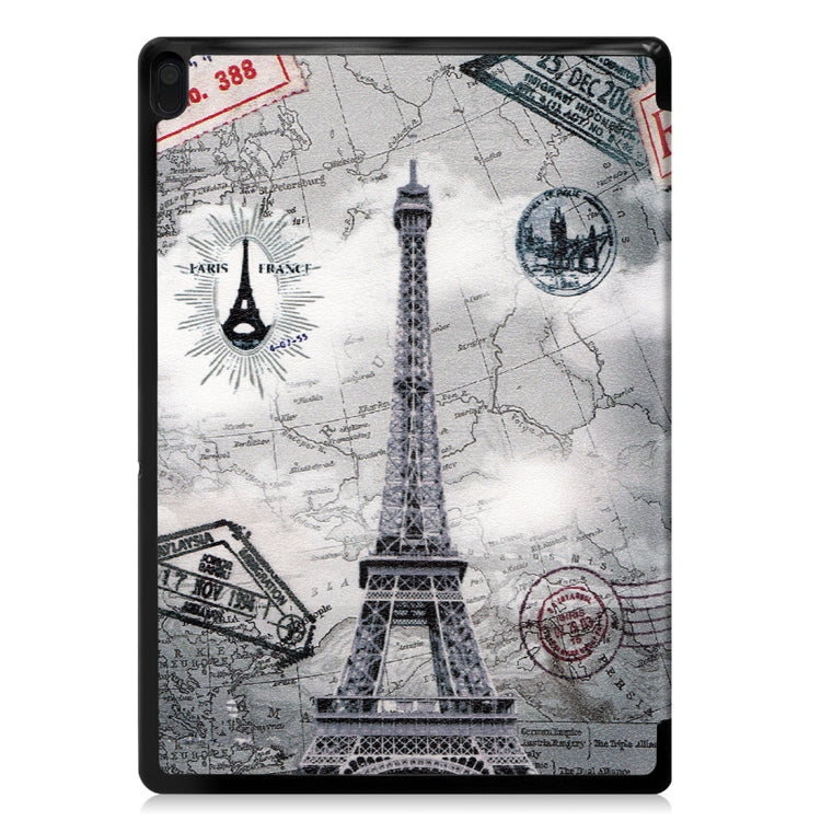 Retro Tower Pattern Horizontal Flip PU Leather Case for Lenovo Tab E10 X104, with Three-folding Holder