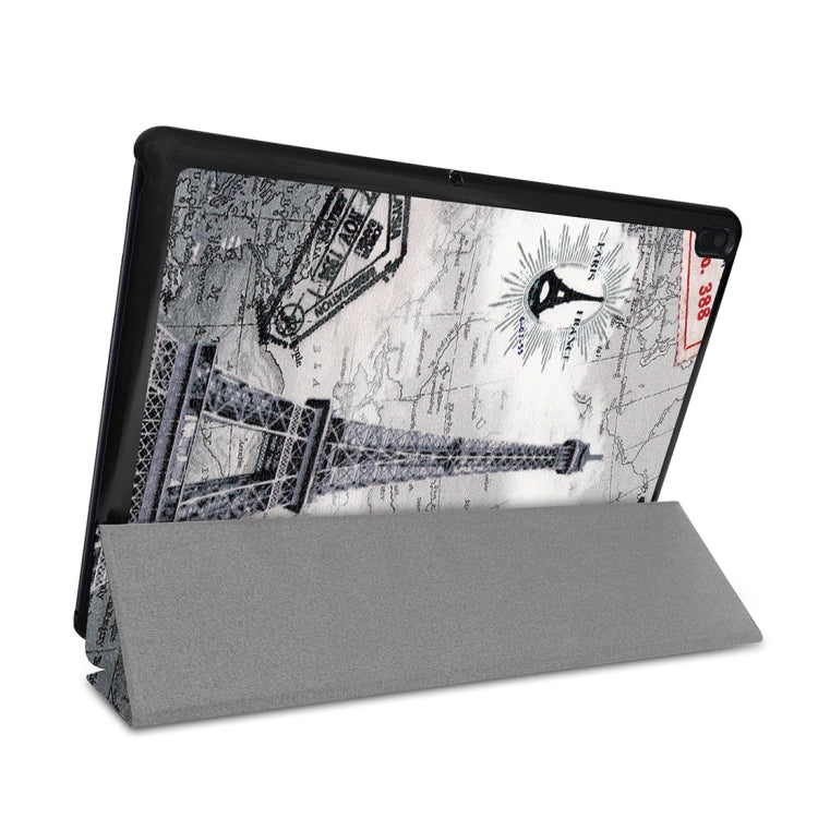 Retro Tower Pattern Horizontal Flip PU Leather Case for Lenovo Tab E10 X104, with Three-folding Holder