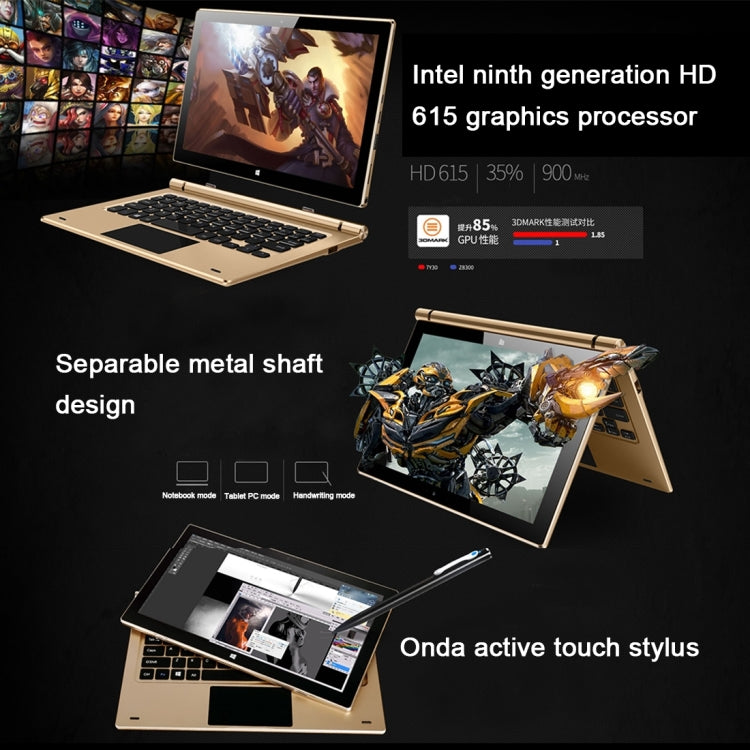 ONDA oBook11 Pro (WMC4880J) & Xiaoma 11 (WMC1345J) Fashionable Adjustable Magnetic Suction Keyboard with Metal Rotation Shaft(Gold)