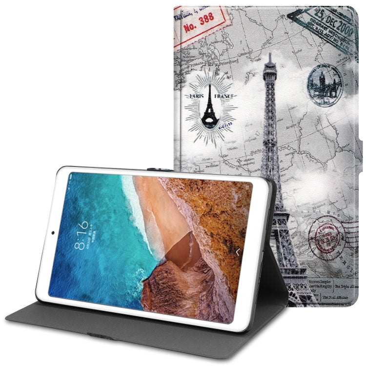 Eiffel Tower Pattern Cowhide Texture TPU Horizontal Flip Leather Case for Xiaomi Mi Pad 4 Plus, with Holder & Sleep / Wake-up Function