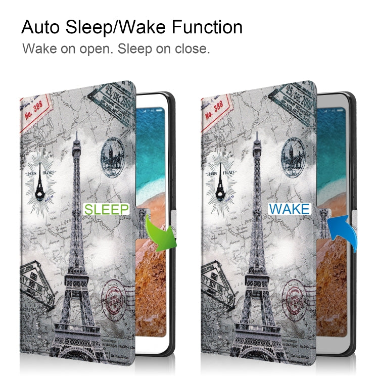Eiffel Tower Pattern Cowhide Texture TPU Horizontal Flip Leather Case for Xiaomi Mi Pad 4 Plus, with Holder & Sleep / Wake-up Function