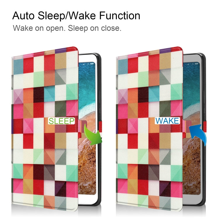 Magic Cube Pattern Cowhide Texture TPU Horizontal Flip Leather Case for Xiaomi Mi Pad 4 Plus, with Holder & Sleep / Wake-up Function