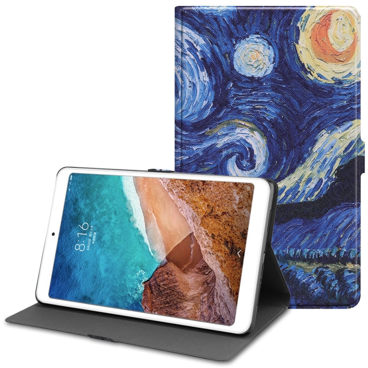 Starry Sky Pattern Cowhide Texture TPU Horizontal Flip Leather Case for Xiaomi Mi Pad 4 Plus, with Holder & Sleep / Wake-up Function