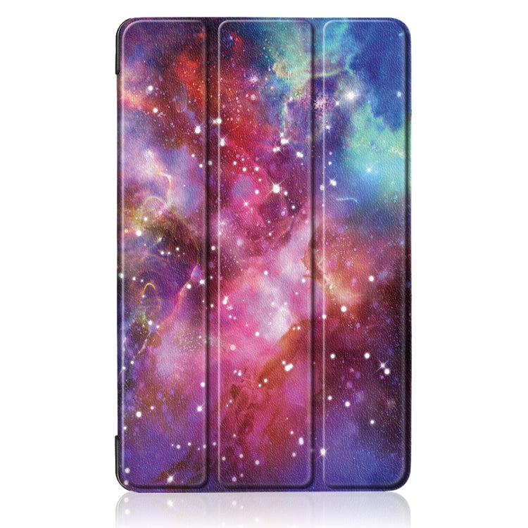 Galaxy Pattern Custer Texture Horizontal Flip PC Leather Case for Xiaomi Mi Pad 4 Plus, with Three-folding Holder & Sleep / Wake-up Function
