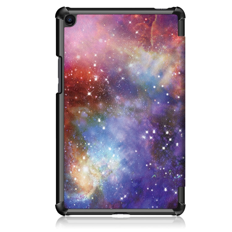 Galaxy Pattern Custer Texture Horizontal Flip PC Leather Case for Xiaomi Mi Pad 4 Plus, with Three-folding Holder & Sleep / Wake-up Function