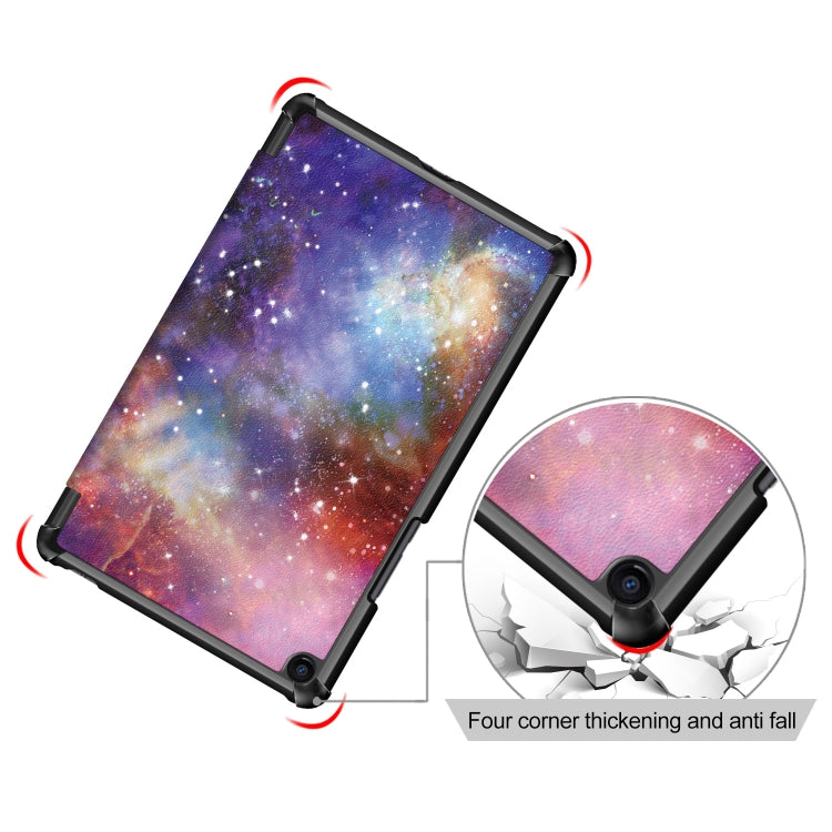 Galaxy Pattern Custer Texture Horizontal Flip PC Leather Case for Xiaomi Mi Pad 4 Plus, with Three-folding Holder & Sleep / Wake-up Function