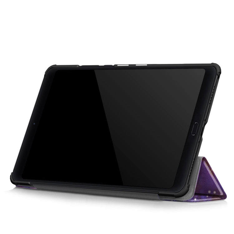 Galaxy Pattern Custer Texture Horizontal Flip PC Leather Case for Xiaomi Mi Pad 4 Plus, with Three-folding Holder & Sleep / Wake-up Function