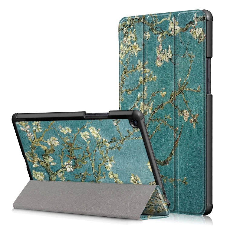 Prunus Pattern Custer Texture Horizontal Flip PC Leather Case for Xiaomi Mi Pad 4 Plus, with Three-folding Holder & Sleep / Wake-up Function