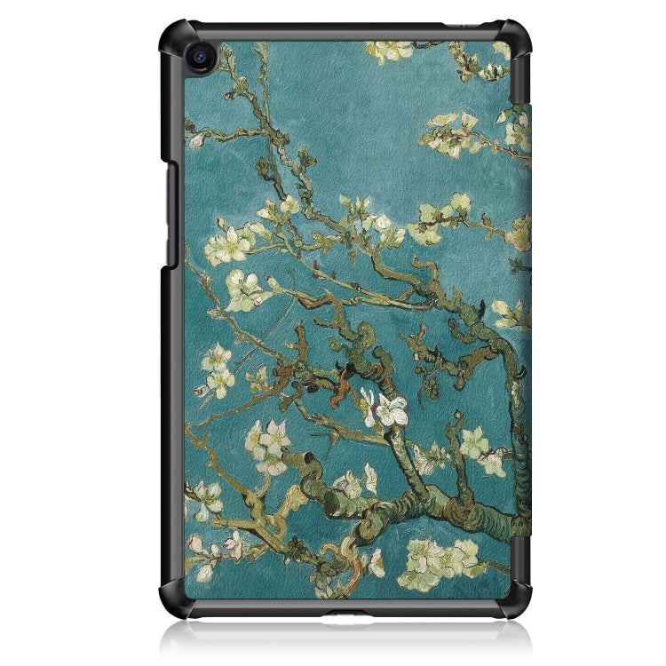 Prunus Pattern Custer Texture Horizontal Flip PC Leather Case for Xiaomi Mi Pad 4 Plus, with Three-folding Holder & Sleep / Wake-up Function