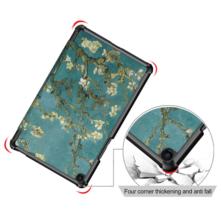 Prunus Pattern Custer Texture Horizontal Flip PC Leather Case for Xiaomi Mi Pad 4 Plus, with Three-folding Holder & Sleep / Wake-up Function