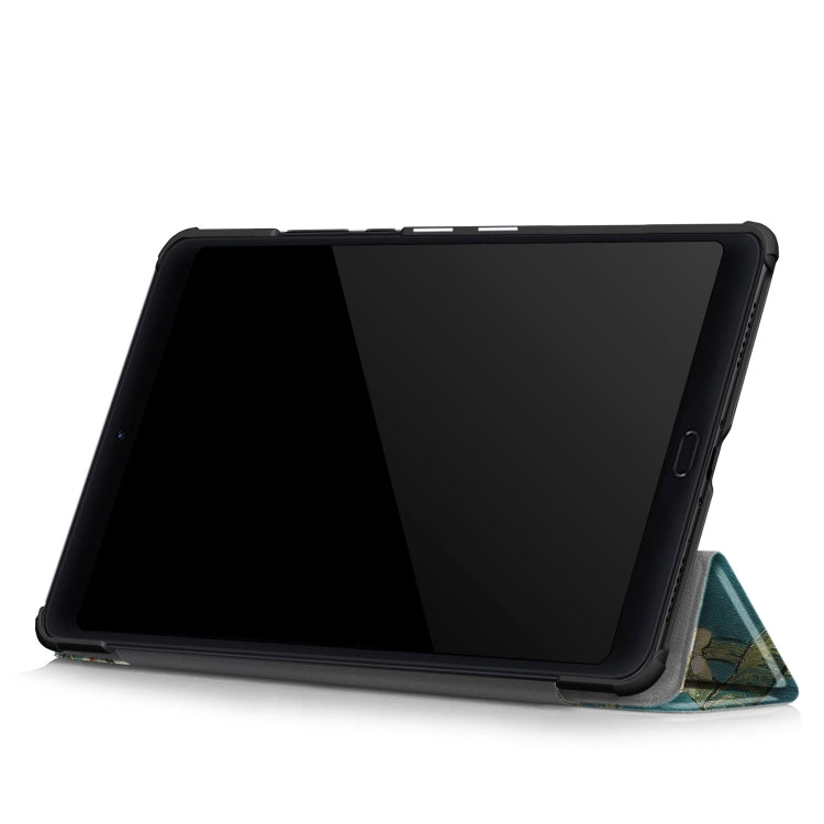 Prunus Pattern Custer Texture Horizontal Flip PC Leather Case for Xiaomi Mi Pad 4 Plus, with Three-folding Holder & Sleep / Wake-up Function