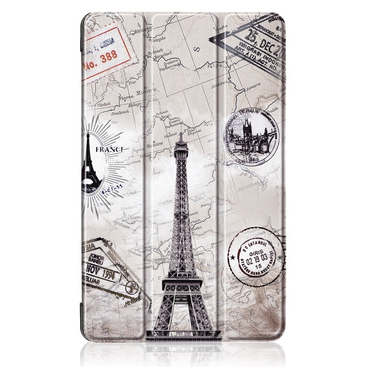 Eiffel Tower Pattern Custer Texture Horizontal Flip PC Leather Case for Xiaomi Mi Pad 4 Plus, with Three-folding Holder & Sleep / Wake-up Function