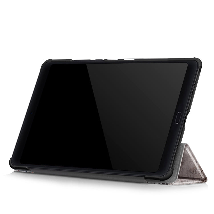 Eiffel Tower Pattern Custer Texture Horizontal Flip PC Leather Case for Xiaomi Mi Pad 4 Plus, with Three-folding Holder & Sleep / Wake-up Function