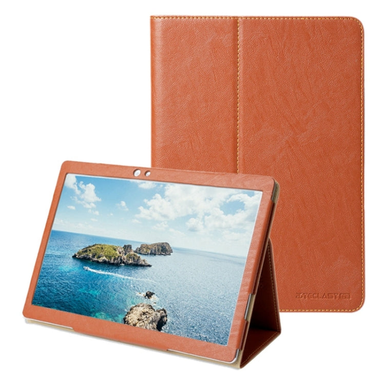 For Teclast  T10 Tablet(WMC2371) Bark Texture Horizontal Flip Leather Case with Holder(Brown)
