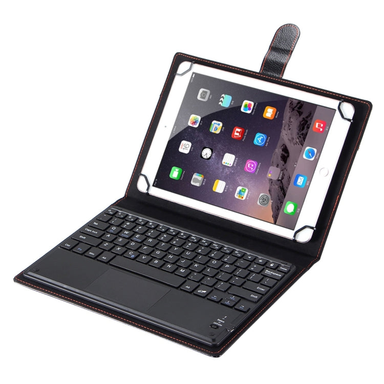 Universal Bluetooth V3.0 Keyboard Detachable Litchi Texture PU Leather Tablet Case with Touchpad for 9.7-10.1 inch Tablet PC(Black)