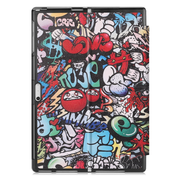 Graffiti Pattern Colored Painted Horizontal Flip PU Leather Case for Microsoft Surface Pro 4 / 5 / 6 12.3 inch, with Holder & Pen Slot