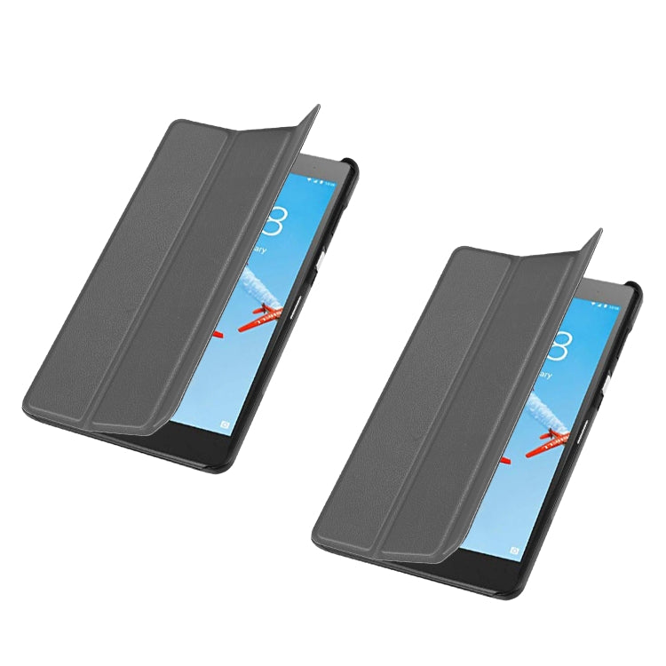Custer Texture Horizontal Flip PU Leather Case for Lenovo E7 / TB-7104F, with Three-folding Holder