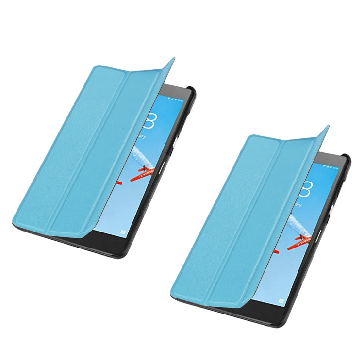 Custer Texture Horizontal Flip PU Leather Case for Lenovo E7 / TB-7104F, with Three-folding Holder