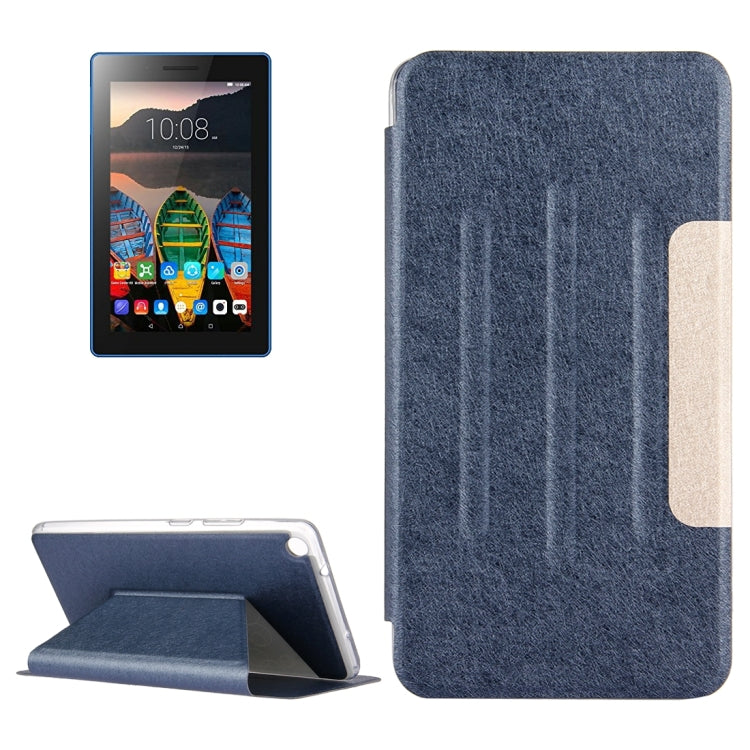 For Lenovo Tab3 7 Plus / 7703X Silk Texture Horizontal Flip Leather Case with Holder