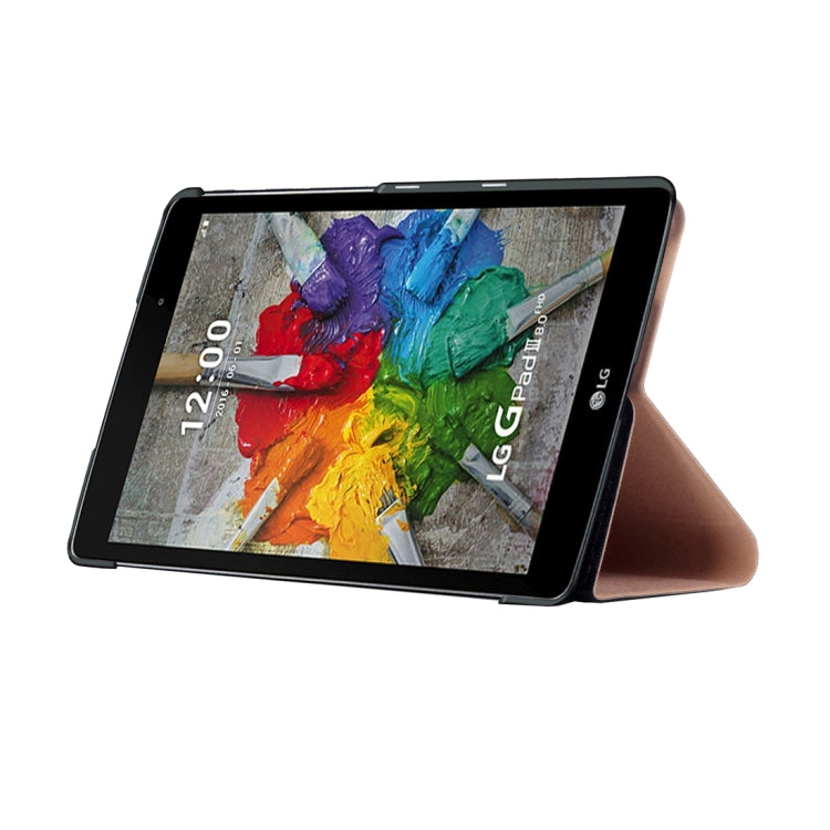 For LG G Pad III 8.0 / V525 Goldstone Texture Horizontal Flip Solid Color Leather Case with Holder
