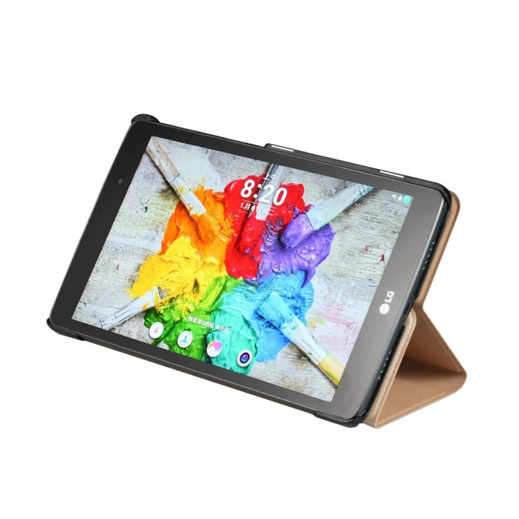 For LG G Pad III 8.0 / V525 Goldstone Texture Horizontal Flip Solid Color Leather Case with Holder