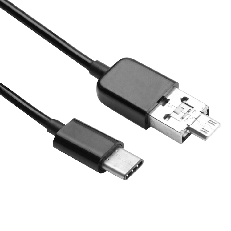 1m USB-C / Type-C to USB 2.0 + Micro USB Data & Charging Spring Coiled Cable, For Galaxy S8 & S8 + / LG G6 / Huawei P10 & P10 Plus / Xiaomi Mi 6 & Max 2 and other Smartphones
