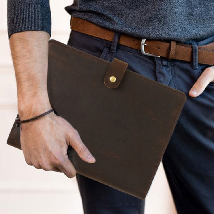 CF2007 For iPad Pro 9.7 inch Retro Crazy Horse Texture Buckle Multifunctional Tablet PC Protective Leather Case with Bracket & Card Slots & Pen Slot