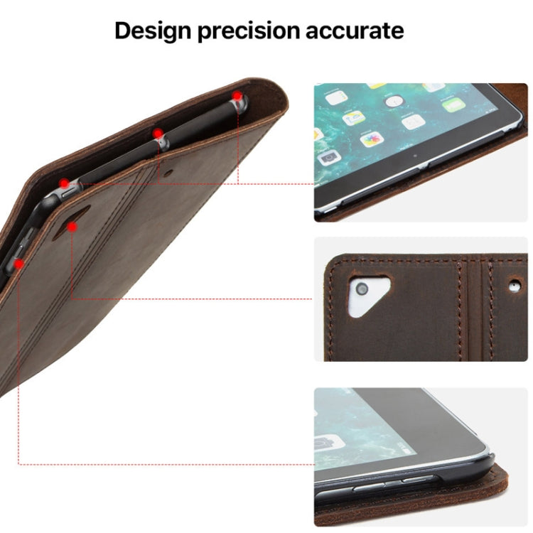 CF2007 For iPad Pro 9.7 inch Retro Crazy Horse Texture Buckle Multifunctional Tablet PC Protective Leather Case with Bracket & Card Slots & Pen Slot