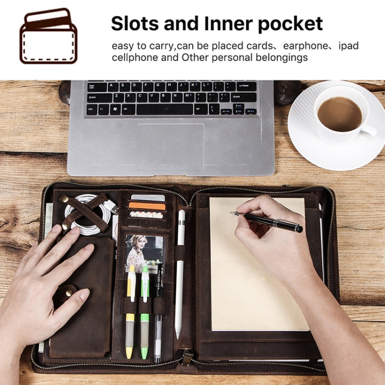 CF2015 For iPad Pro 11 / 10.5 / 9.7 inch Retro Crazy Horse Texture Zipper Multifunctional Tablet PC Protective Leather Case with Card Slots & Pen Slot & Photo Holder