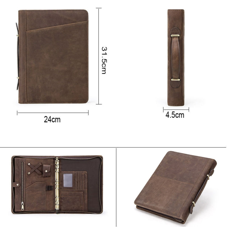 CF2017 For Galaxy 11 / 10.5 / 9.7 inch Retro Crazy Horse Texture Zipper Multifunctional Tablet PC Protective Leather Case with Card Slots & Pen Slot & Photo Holder