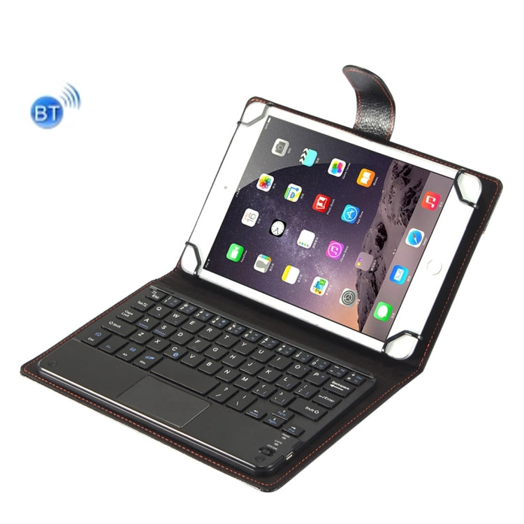 Universal Bluetooth V3.0 Keyboard Detachable Litchi Texture PU Leather Tablet Case with Touchpad for 7-8 inch Tablet PC(Black)