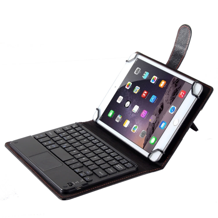 Universal Bluetooth V3.0 Keyboard Detachable Litchi Texture PU Leather Tablet Case with Touchpad for 7-8 inch Tablet PC(Black)
