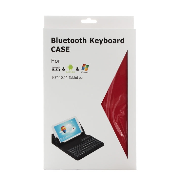 Universal Bluetooth V3.0 Keyboard Detachable PU Leather Tablet Case for 9.7-10 inch Tablet PC