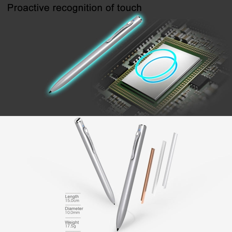Business Style Metal Body Active Stylus Pen with Auto Sleep Function, Size: Length 15cm x Diameter 9.1mm, For Teclast Tbook 10 (E6N5 / E6N6 / E6N8) & Tbook 10 S & Tbook 11 (E5A6 / E5A7) & TbooK 16 Pro (E5C8) & X16 Plus Tablet PC