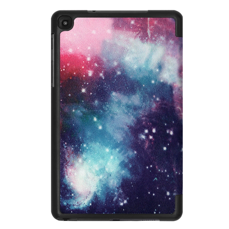 Custer Texture Galaxy Pattern Colored Drawing Horizontal Flip Leather Case for Galaxy Tab A 8.0 (2019) P205 / P200, with Three-folding Holder