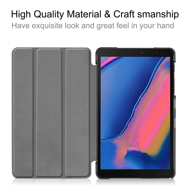 Custer Texture Galaxy Pattern Colored Drawing Horizontal Flip Leather Case for Galaxy Tab A 8.0 (2019) P205 / P200, with Three-folding Holder