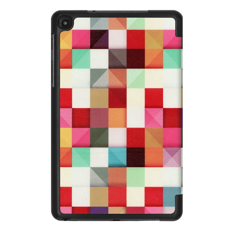 Custer Texture Magic Cube Pattern Colored Drawing Horizontal Flip Leather Case for Galaxy Tab A 8.0 (2019) P205 / P200, with Three-folding Holder