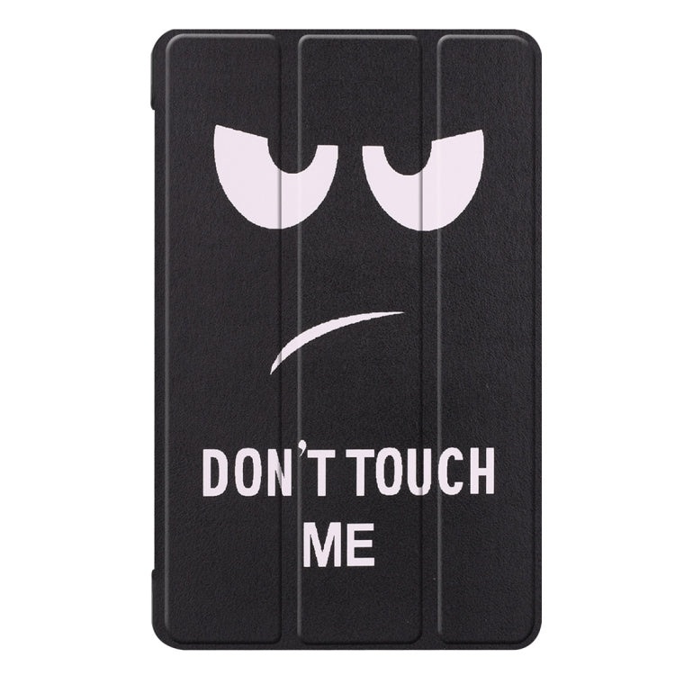 Custer Texture Big Eyes Pattern Colored Drawing Horizontal Flip Leather Case for Galaxy Tab A 8.0 (2019) P205 / P200, with Three-folding Holder