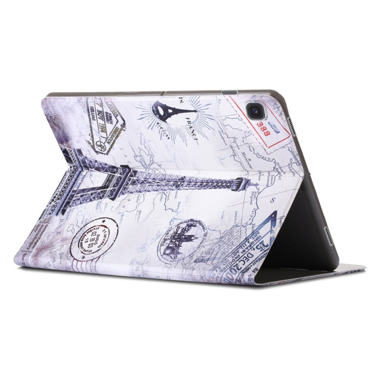 Retro Tower Pattern Colored Drawing Horizontal Flip Leather Case for Galaxy Tab S5e T720 / T725, with Holder / Wake-up Function