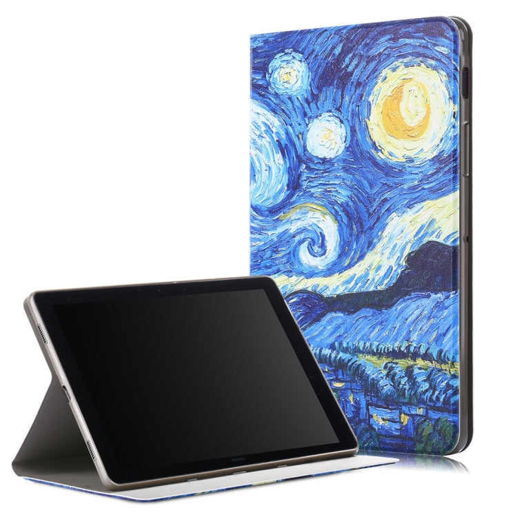 Starry Sky Pattern Colored Drawing Horizontal Flip Leather Case for Galaxy Tab S5e T720 / T725, with Holder / Wake-up Function