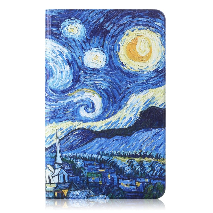 Starry Sky Pattern Colored Drawing Horizontal Flip Leather Case for Galaxy Tab S5e T720 / T725, with Holder / Wake-up Function