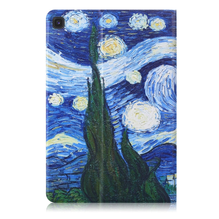 Starry Sky Pattern Colored Drawing Horizontal Flip Leather Case for Galaxy Tab S5e T720 / T725, with Holder / Wake-up Function