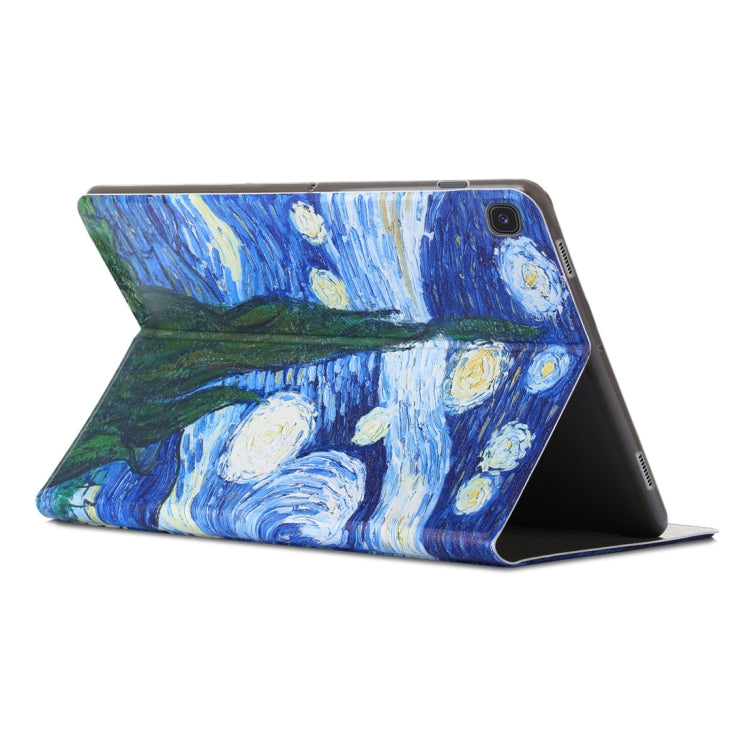 Starry Sky Pattern Colored Drawing Horizontal Flip Leather Case for Galaxy Tab S5e T720 / T725, with Holder / Wake-up Function