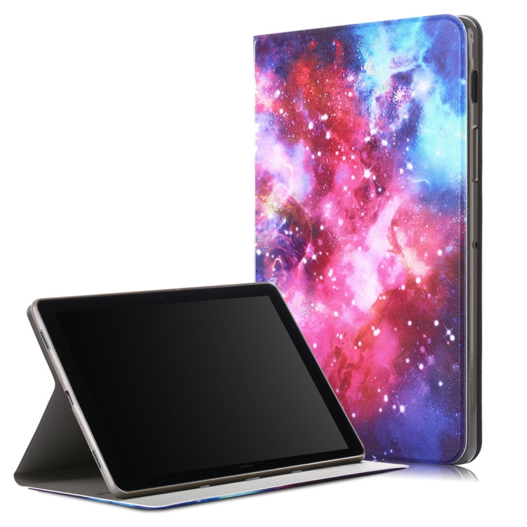 Galaxy Pattern Colored Drawing Horizontal Flip Leather Case for Galaxy Tab S5e T720 / T725, with Holder / Wake-up Function